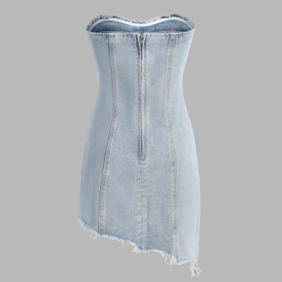 Cider Strapless Denim Dress - Picture 8 of 16